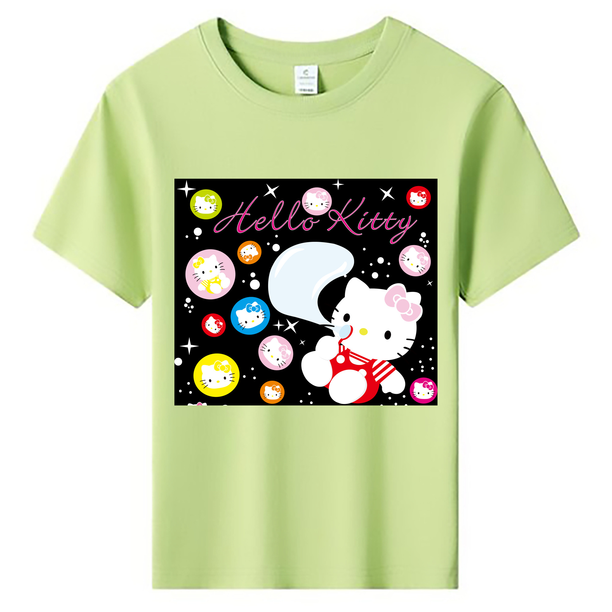 （画像用） Hello Kitty ハローキティ 綿100％キッズTシャツ（フロントプリント）
